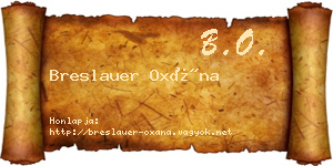 Breslauer Oxána névjegykártya